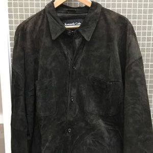 Kenneth Cole New York Men’s Green Suede  shirt